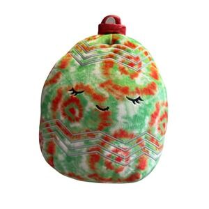 Squishmallows Christmas Ornament Plush Toy Green Red Tie Dye